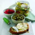 Marinated French goat's cheese mini log