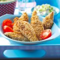 Breaded chicken goujons